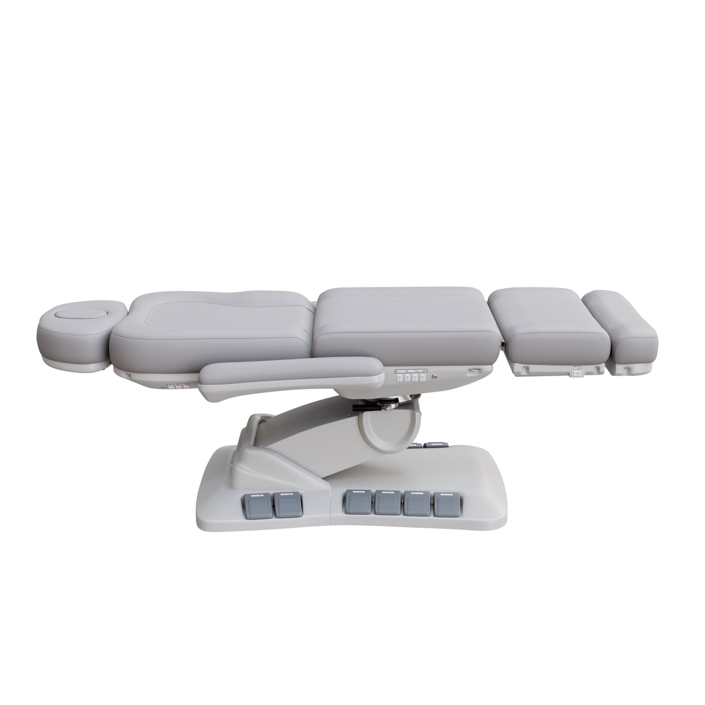 SPA NUMA Swivel Deluxe 4 Motor Electric Treatment Chair for esthetic procedures, outpatient surgery, and medical evaluations – features 120° rotation, vegan leather upholstery, built-in foot pedals, reversible armrests, extendable headrest with face hole.