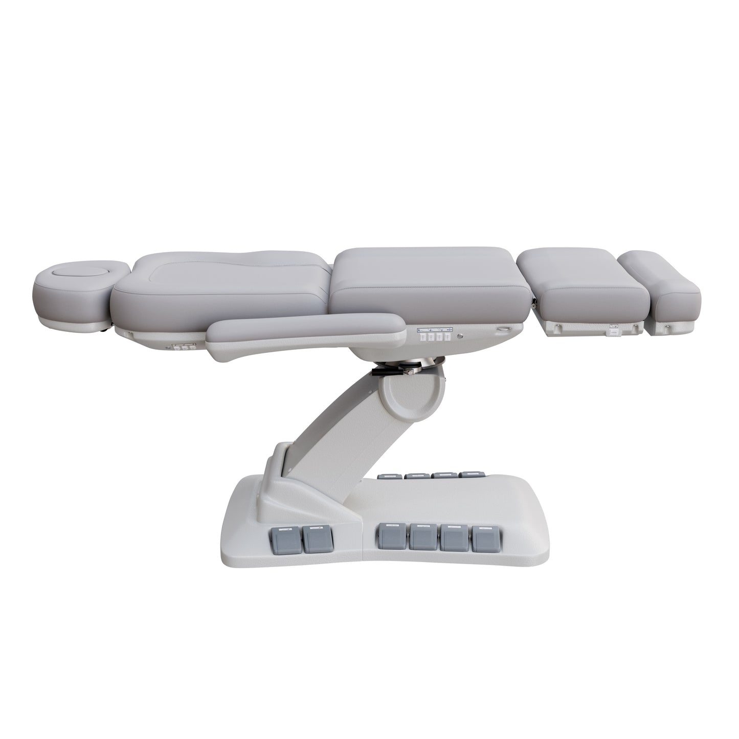 SPA NUMA Swivel Deluxe 4 Motor Electric Treatment Chair for esthetic procedures, outpatient surgery, and medical evaluations – features 120° rotation, vegan leather upholstery, built-in foot pedals, reversible armrests, extendable headrest with face hole.