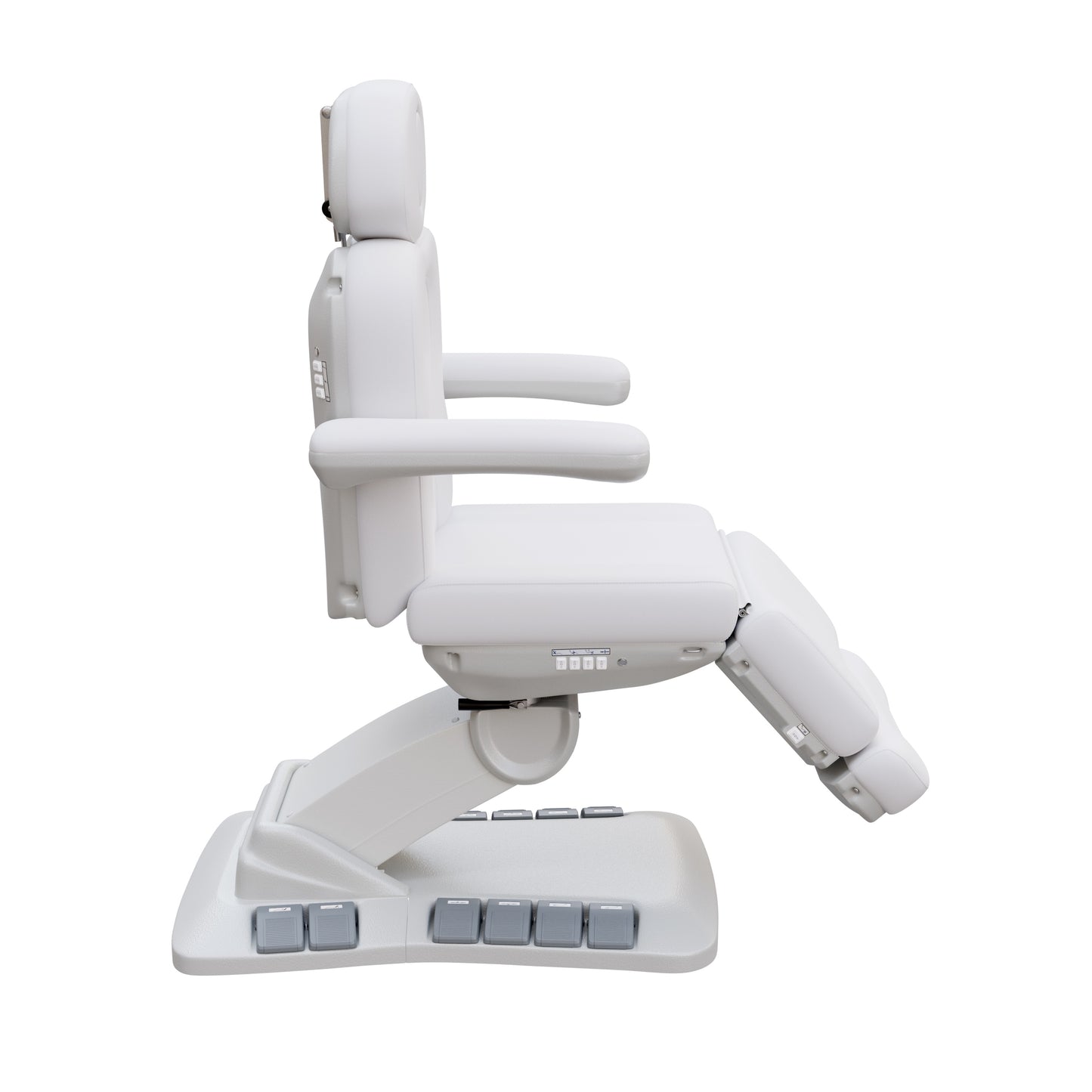 Spa Numa SWIVEL DELUXE 4 motor electric treatment chair with 120° rotation, built-in foot pedals, extendable headrest with facial hole, and vegan leather upholstery—ideal for esthetic procedures, outpatient surgery, and medspa treatments.