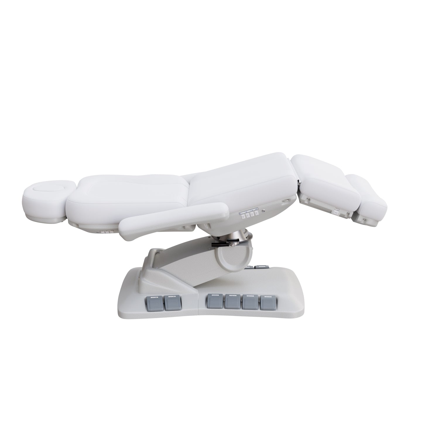 Spa Numa SWIVEL DELUXE 4 motor electric treatment chair with 120° rotation, built-in foot pedals, extendable headrest with facial hole, and vegan leather upholstery—ideal for esthetic procedures, outpatient surgery, and medspa treatments.