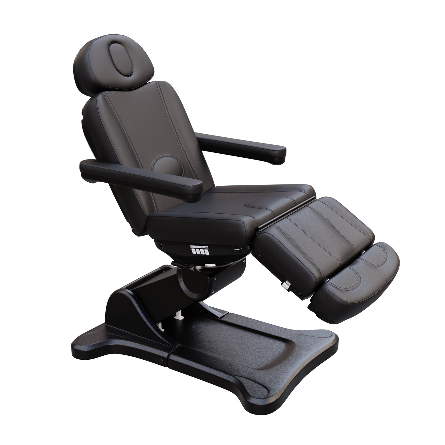 Spa Numa SWIVEL fully electric treatment chair with 4 motors, 240-degree rotation, vegan leather upholstery, extendable headrest and footrest, reversible armrests, and Trendelenburg position for medical, esthetic, and surgical procedures.