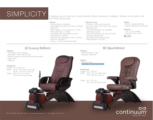 Continuum Upholstery Options