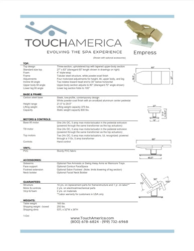 TouchAmerica Empress Chair Drawing
