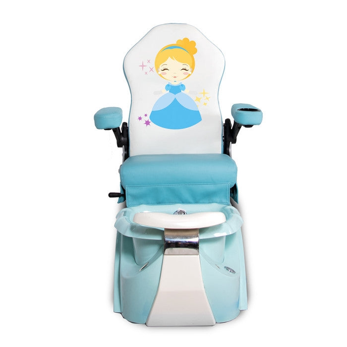 AYC Blue Rapunzel Kid's Pedicure Spa with fun princess theme, comfortable seating, and relaxing foot spa for young clients