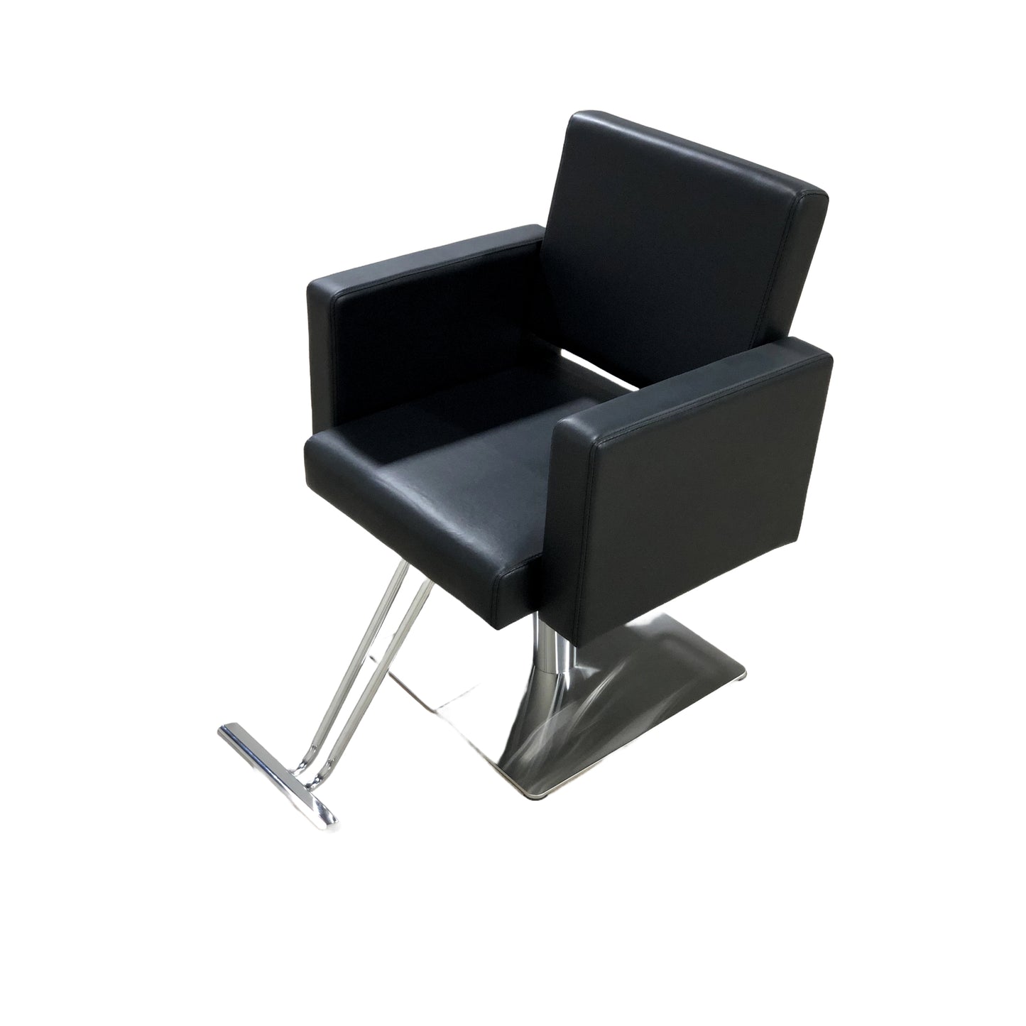 Ergonomic salon styling chair with square base