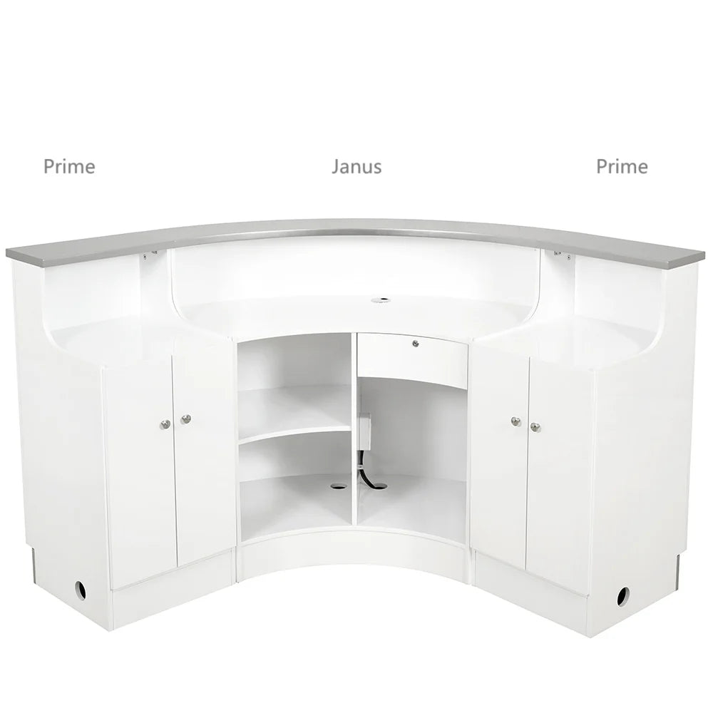 DIIR Jane LED Lighting Reception Desk - Curved L-Shaped - DIIR-4888
