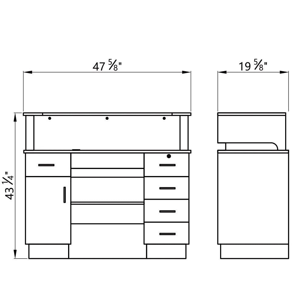 DIIR Luna LED Lighting Reception Desk - DIIR-4104