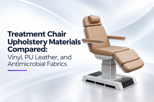 Treatment Chair Upholstery Materials Compared - Vinyl, PU Leather, and Antimicrobial Fabrics