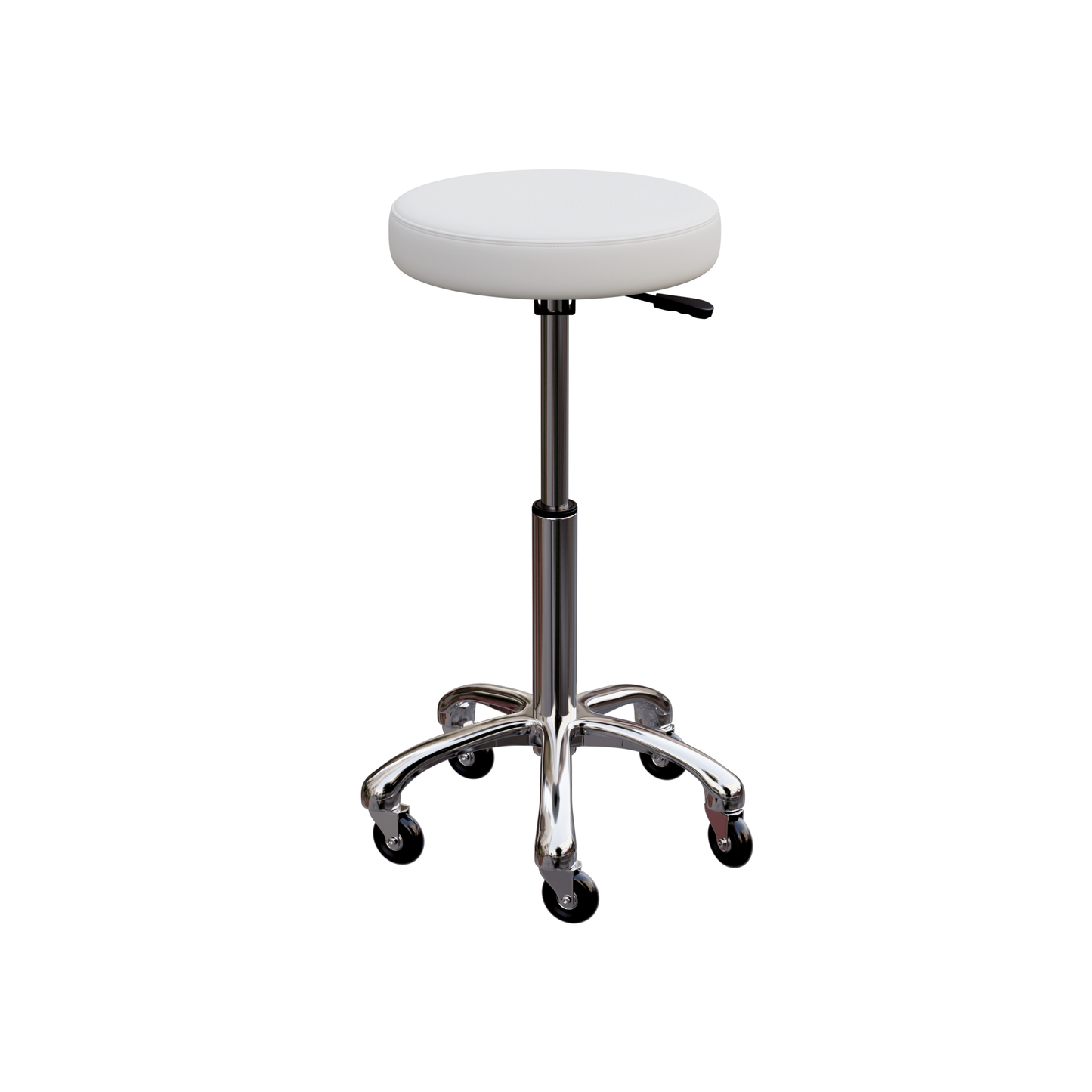 Spa Numa BUTTON Stool in White with Metal Base - 1023A - White
