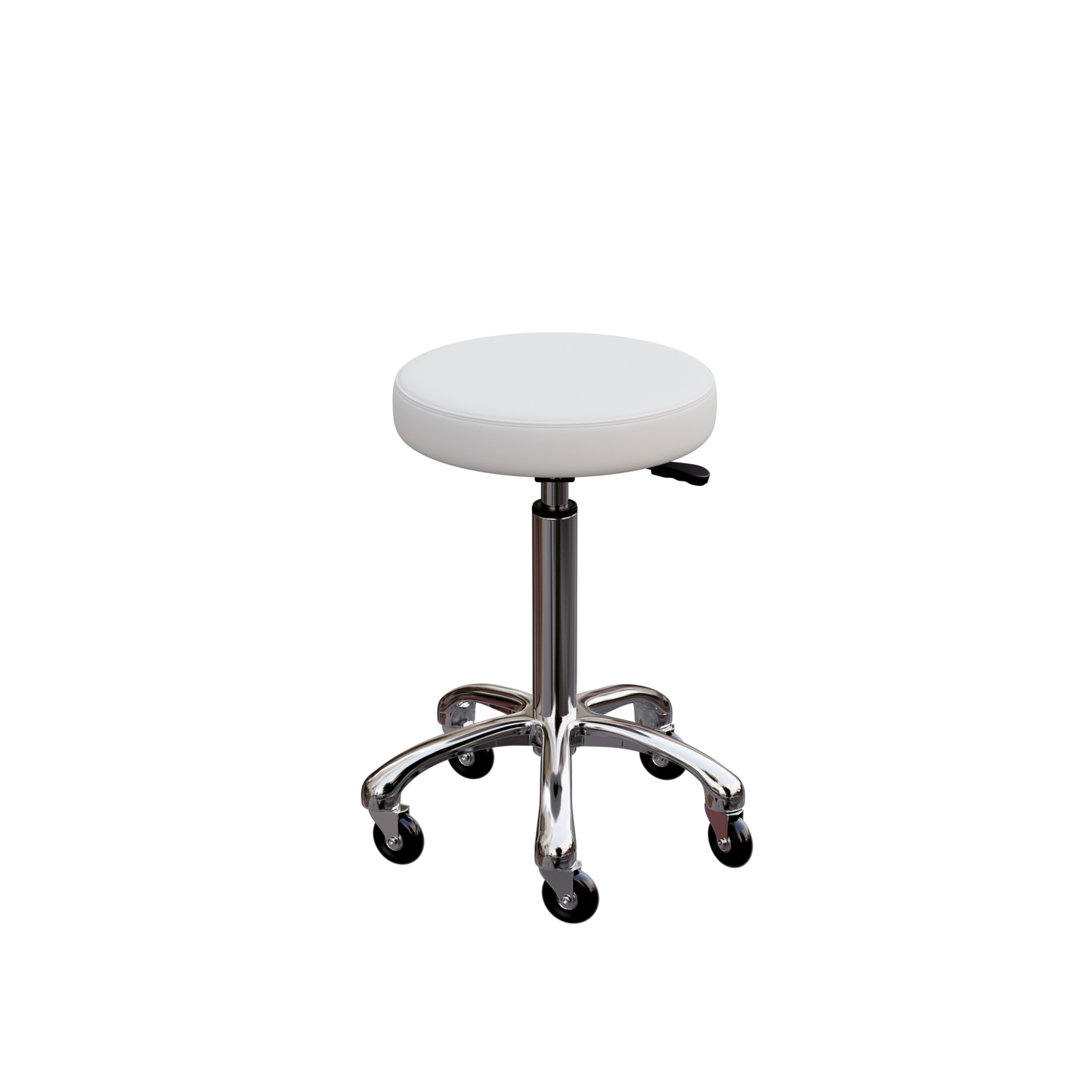 Spa Numa BUTTON Stool in White with Metal Base - 1023A - White