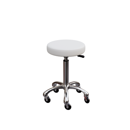 Spa Numa BUTTON Stool in White with Metal Base - 1023A - White