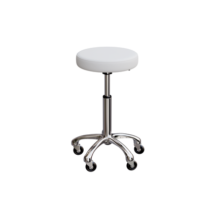 Spa Numa BUTTON Stool in White with Metal Base - 1023A - White