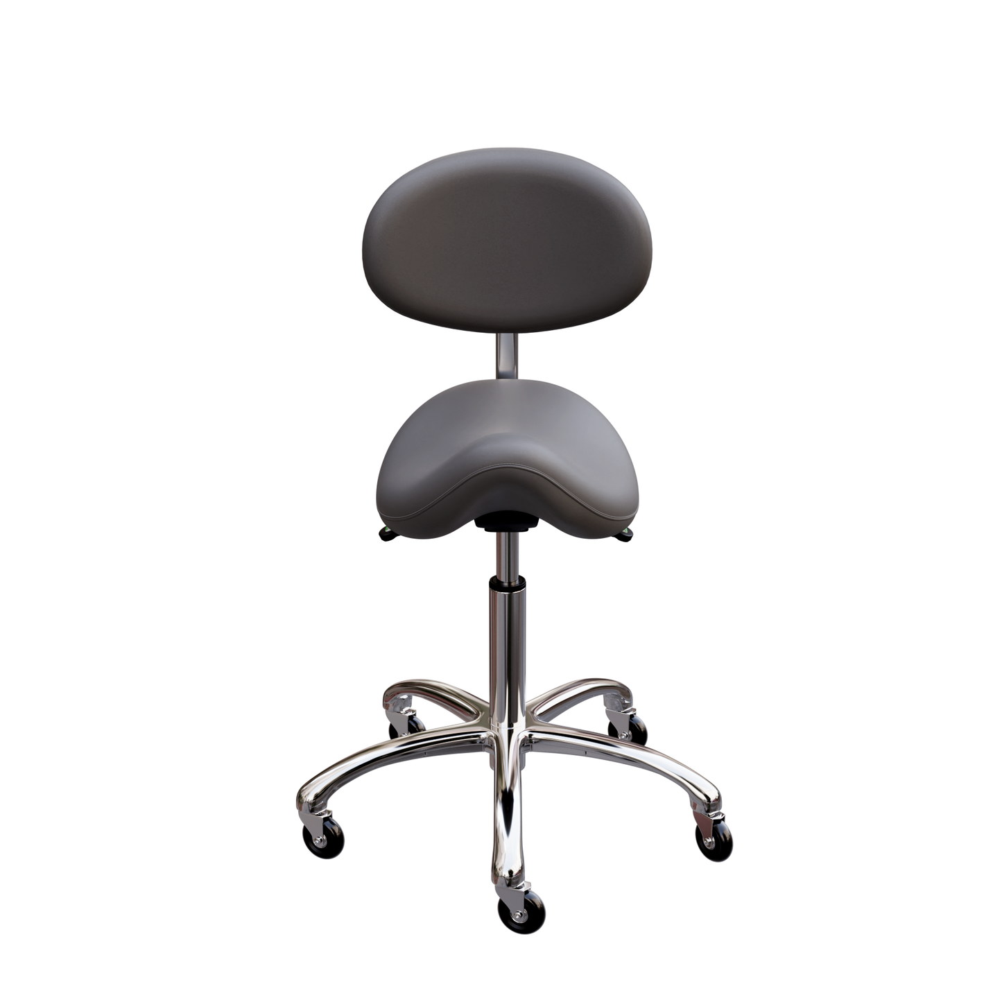 Spa Numa LOLA Saddle Stool with Backrest and Metal Base - 1025 - Gray