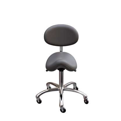 Spa Numa LOLA Saddle Stool with Backrest and Metal Base - 1025 - Gray