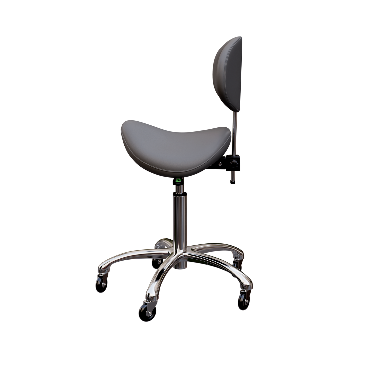 Spa Numa LOLA Saddle Stool with Backrest and Metal Base - 1025 - Gray