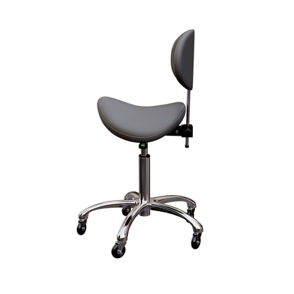 Spa Numa LOLA Saddle Stool with Backrest and Metal Base - 1025 - Gray