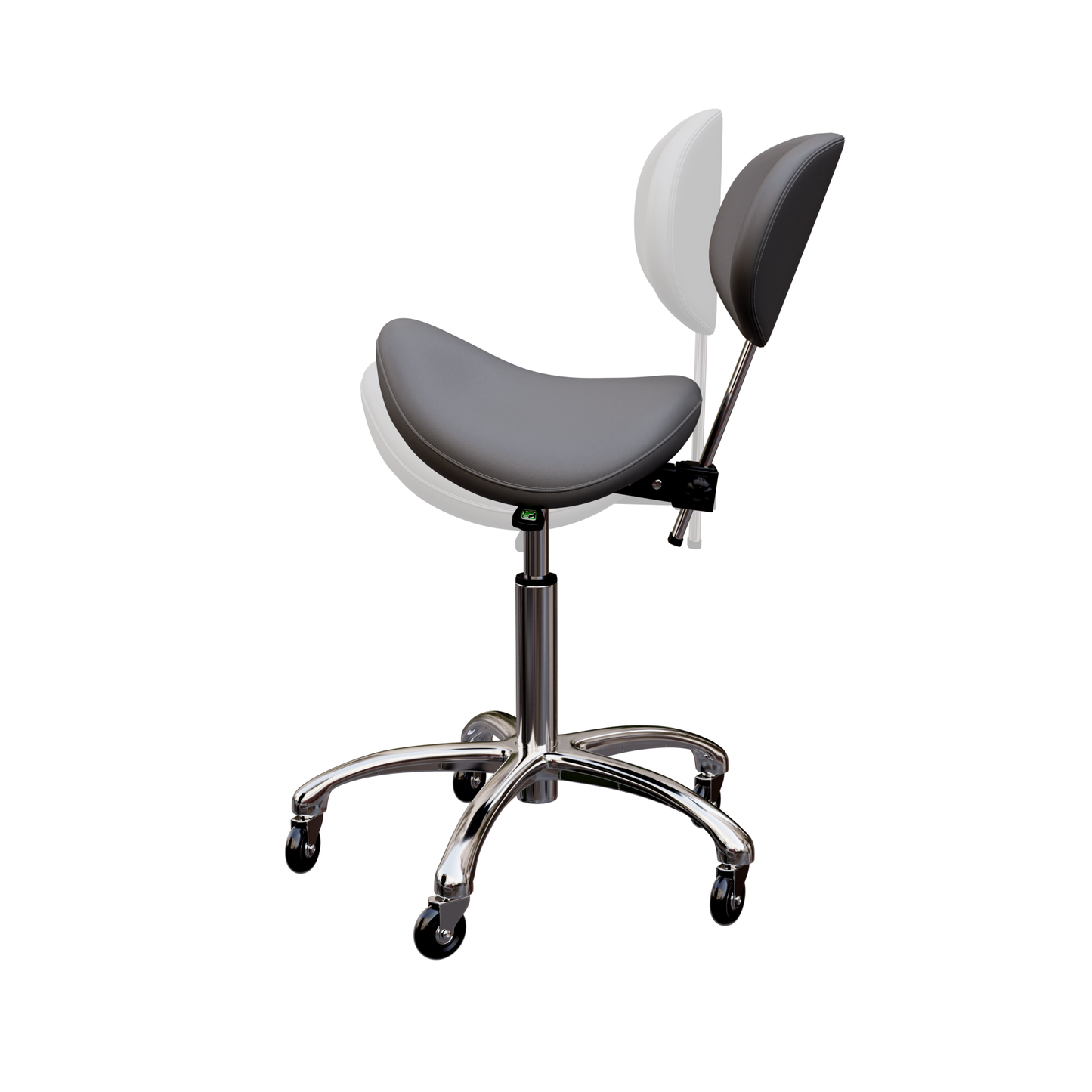 Spa Numa LOLA Saddle Stool with Backrest and Metal Base - 1025 - Gray