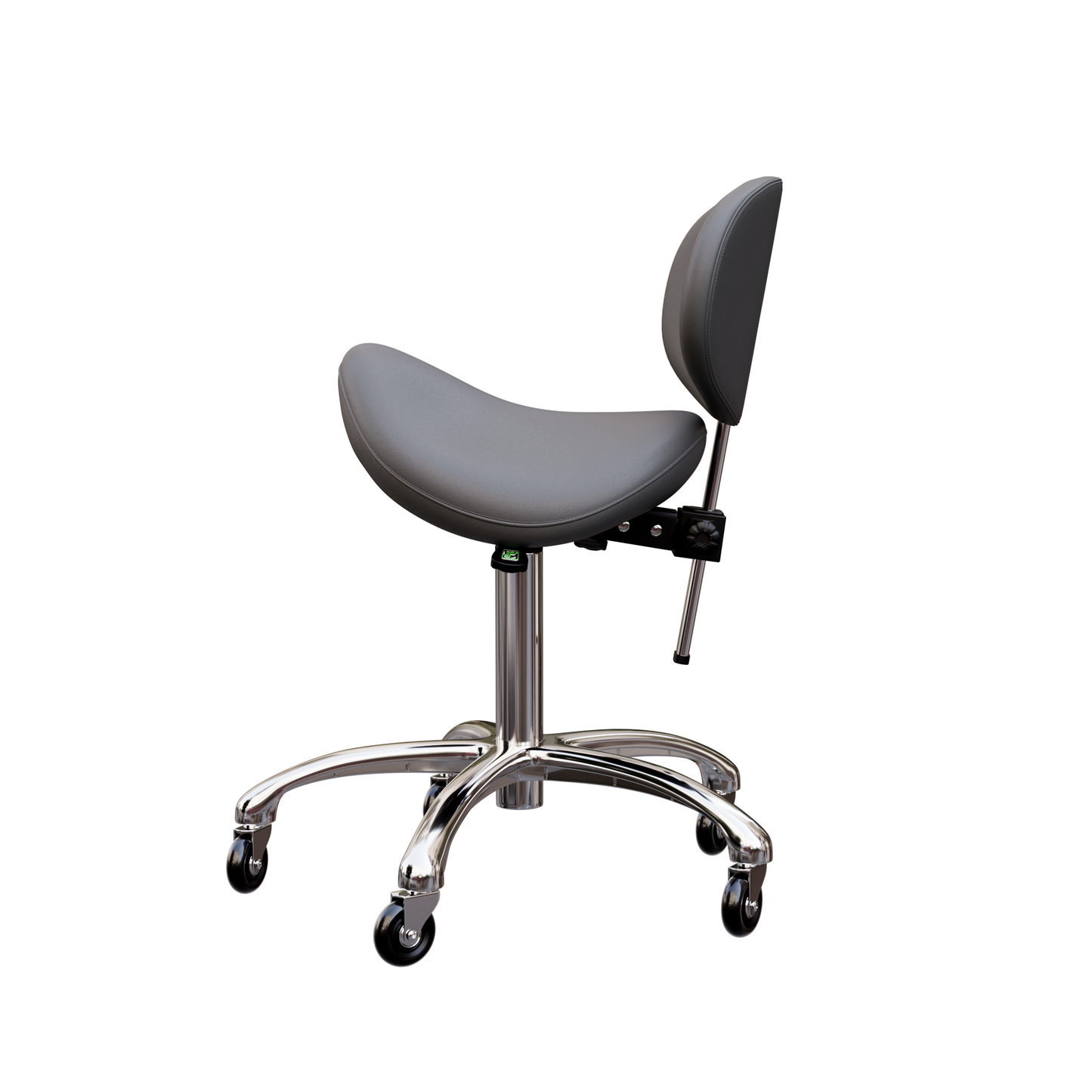 Spa Numa LOLA Saddle Stool with Backrest and Metal Base - 1025 - Gray