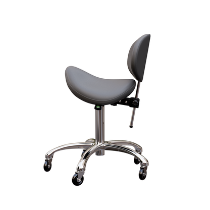 Spa Numa LOLA Saddle Stool with Backrest and Metal Base - 1025 - Gray