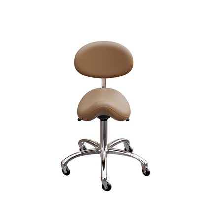 Spa Numa LOLA Saddle Stool with Backrest and Metal Base - 1025 - Sand