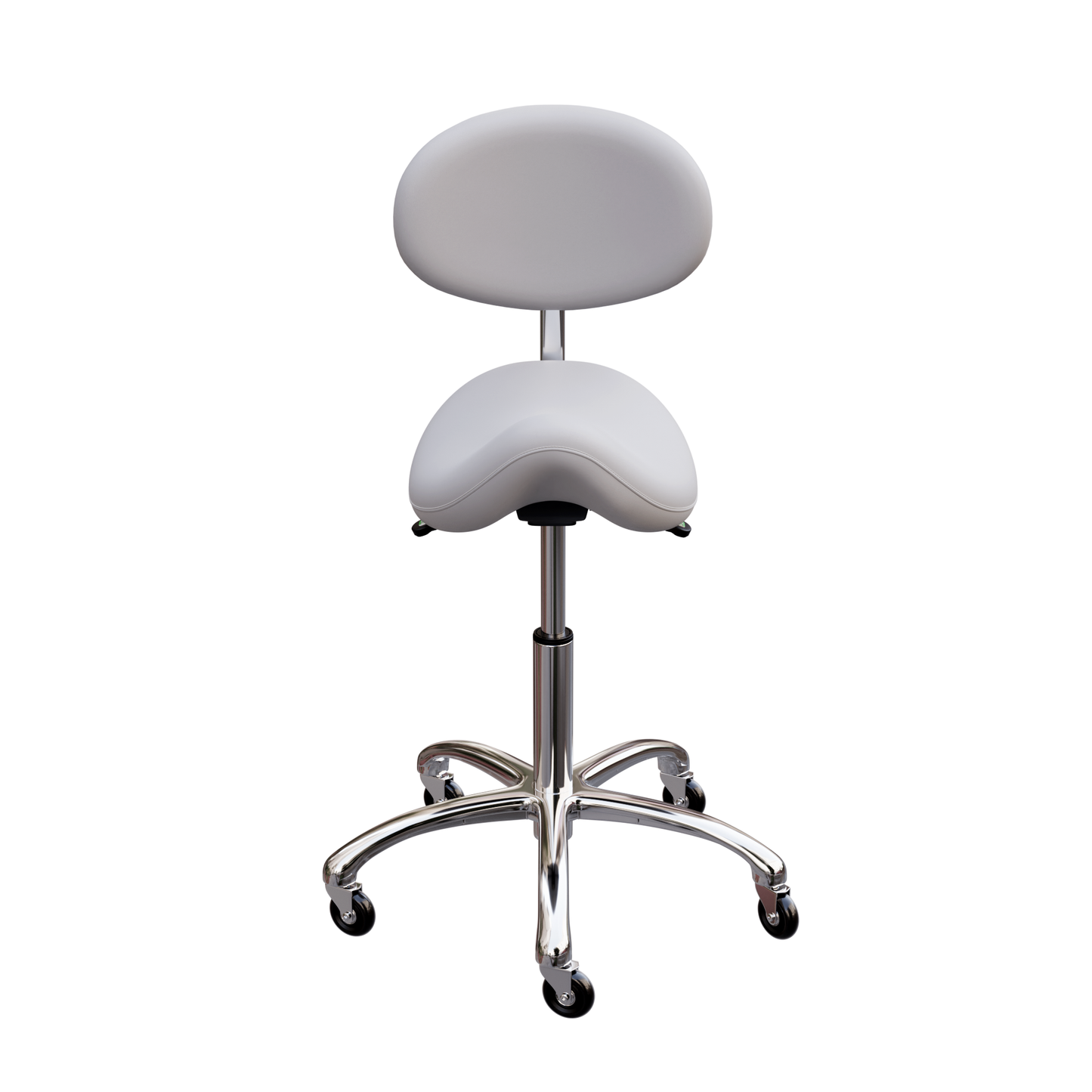 Spa Numa LOLA Saddle Stool with Backrest and Metal Base - 1025 - Silver