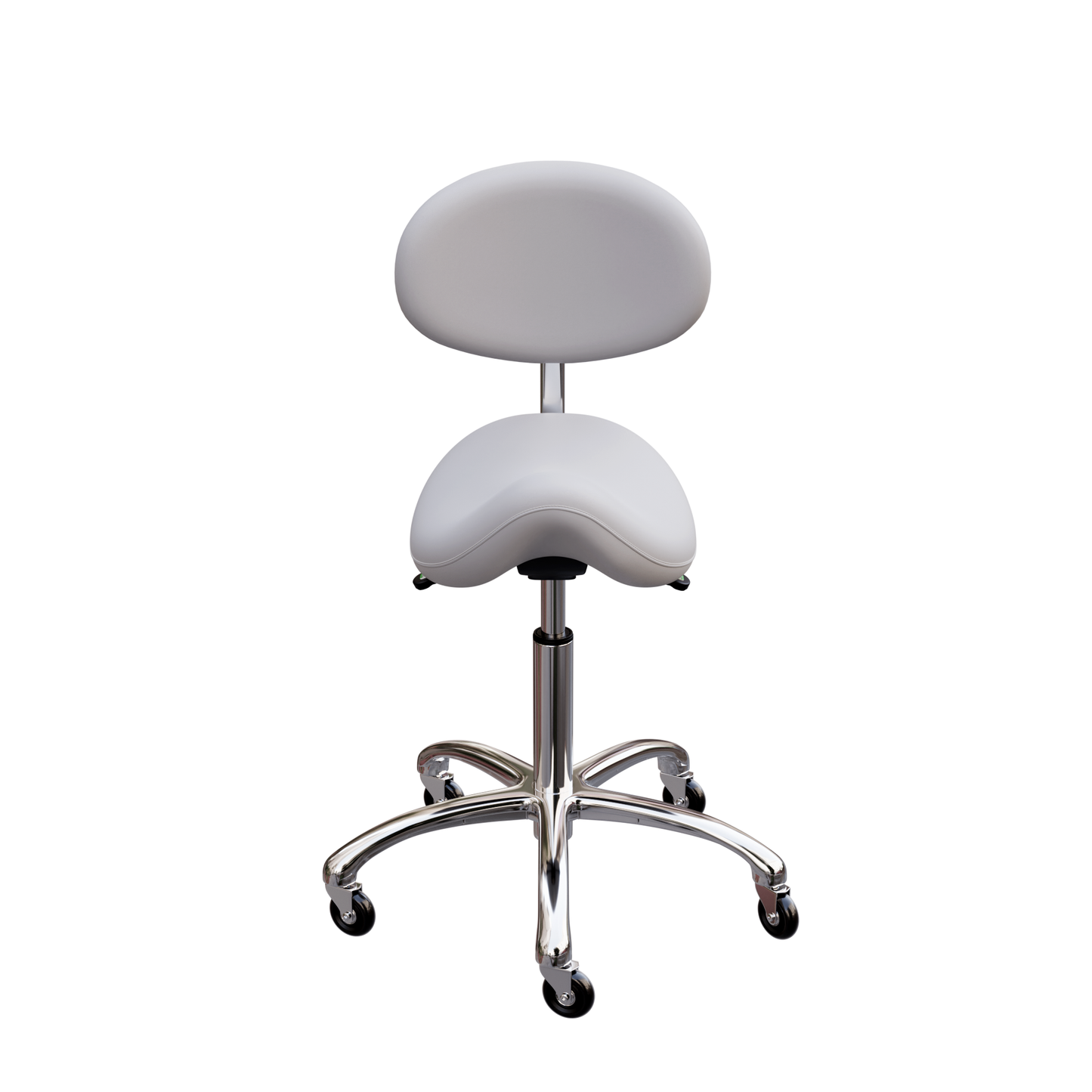 Spa Numa LOLA Saddle Stool with Backrest and Metal Base - 1025 - Silver