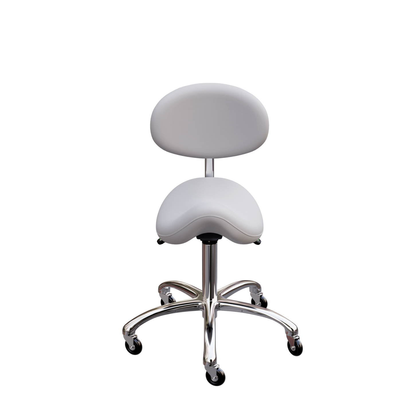 Spa Numa LOLA Saddle Stool with Backrest and Metal Base - 1025 - Silver