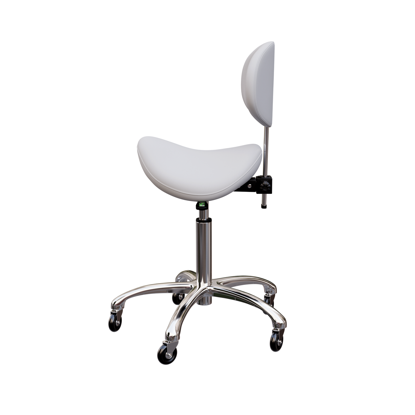 Spa Numa LOLA Saddle Stool with Backrest and Metal Base - 1025 - Silver
