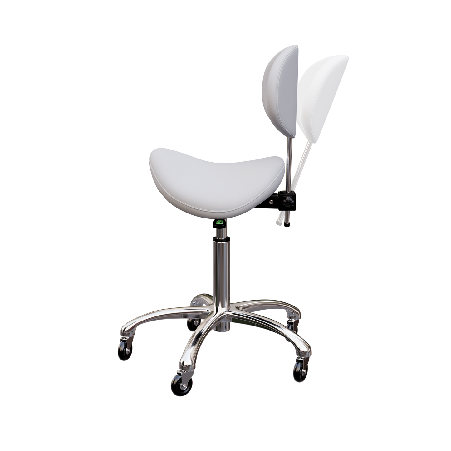 Spa Numa LOLA Saddle Stool with Backrest and Metal Base - 1025 - Silver