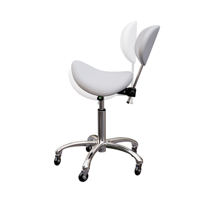 Spa Numa LOLA Saddle Stool with Backrest and Metal Base - 1025 - Silver