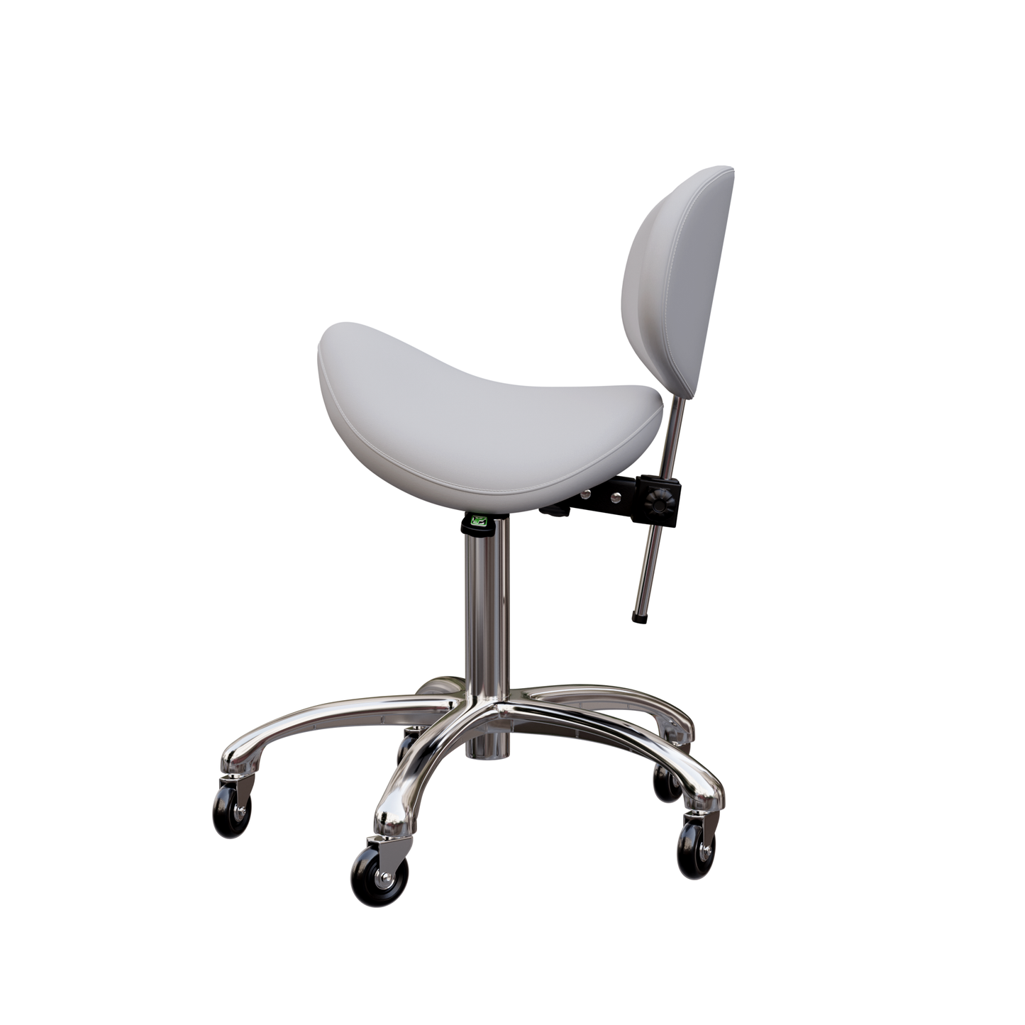 Spa Numa LOLA Saddle Stool with Backrest and Metal Base - 1025 - Silver