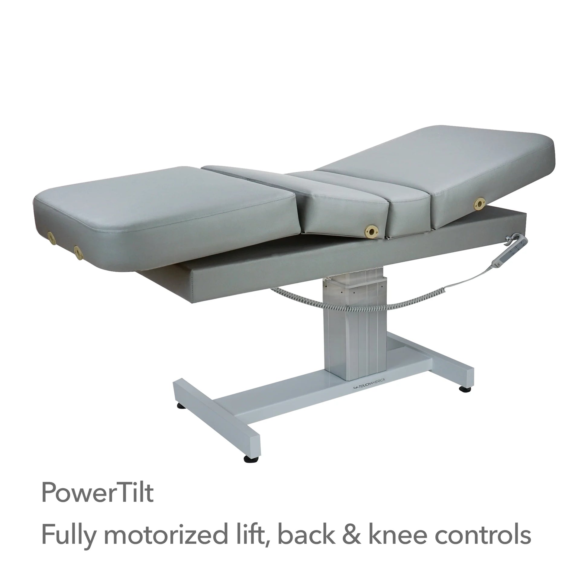 Comfortable PowerTilt spa table with plush cushioning by TouchAmerica