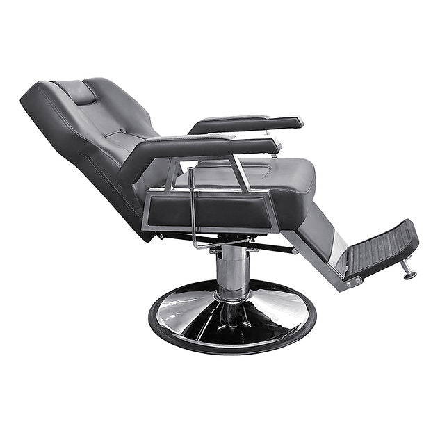 Heavy-duty hydraulic Barber Chair H-31307BKR with reclining backrest