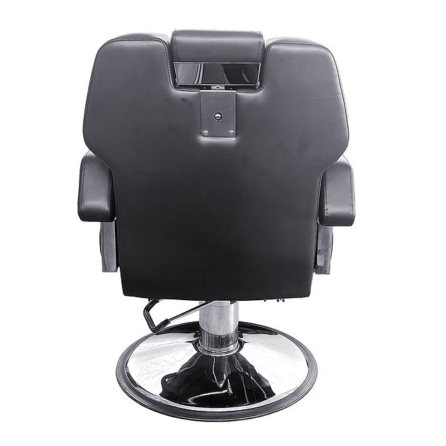 Luxury Barber Chair H-31307BKR with chrome base and ergonomic design