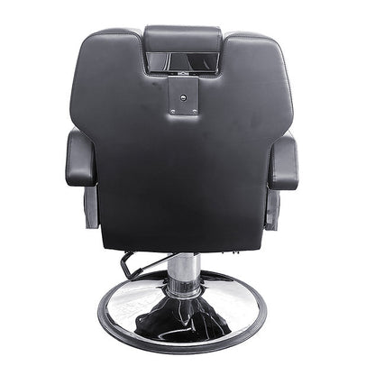 Luxury Barber Chair H-31307BKR with chrome base and ergonomic design