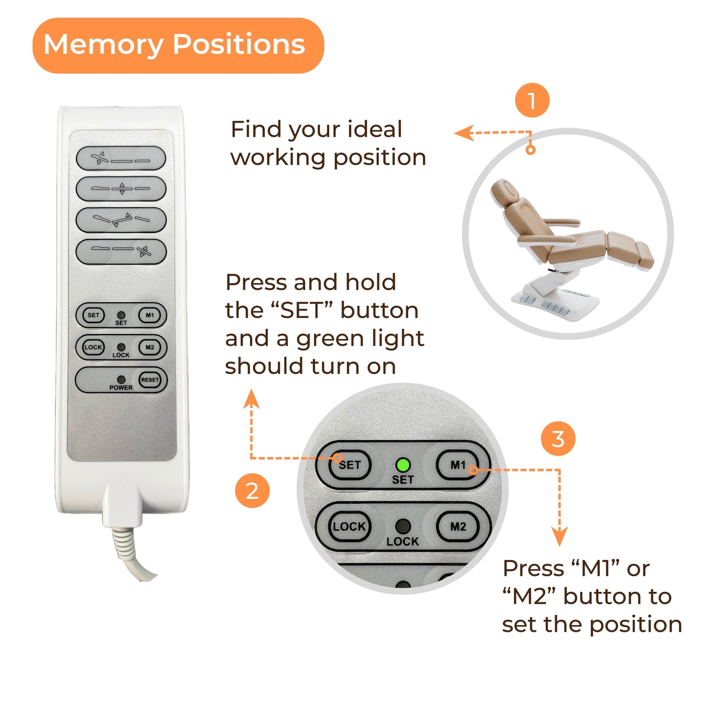 Accessory: Memory Hand Remote Corded - Compatible with Spa Numa SWIVEL / SWIVEL DELUXE - 2246B 2246EB - A:2246B-EB-MEMORY