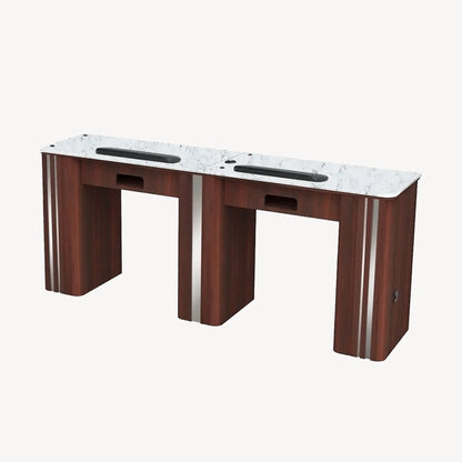 AYC Avon I Double Manicure Table with modern salon design and dual workstations