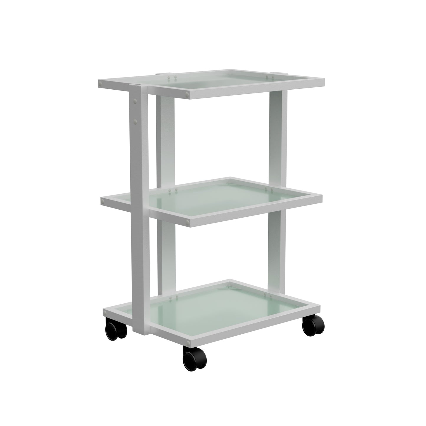 Spa Numa ABEL Beauty Trolley with 3 Tier Tempered Glass Shelves – Professional Spa and Salon Equipment Cart with Magnifying Lamp Insertion Hole