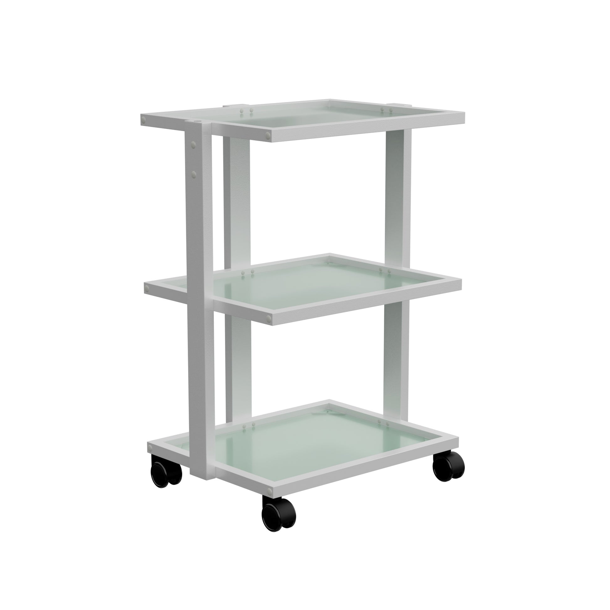 Spa Numa ABEL Beauty Trolley with 3 Tier Tempered Glass Shelves – Professional Spa and Salon Equipment Cart with Magnifying Lamp Insertion Hole