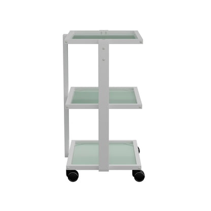 Spa Numa ABEL Beauty Trolley with 3 Tier Tempered Glass Shelves – Professional Spa and Salon Equipment Cart with Magnifying Lamp Insertion Hole
