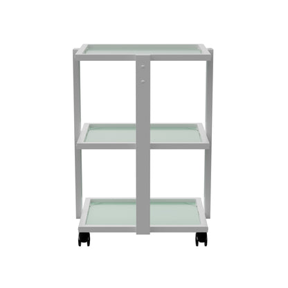 Spa Numa ABEL Beauty Trolley with 3 Tier Tempered Glass Shelves – Professional Spa and Salon Equipment Cart with Magnifying Lamp Insertion Hole