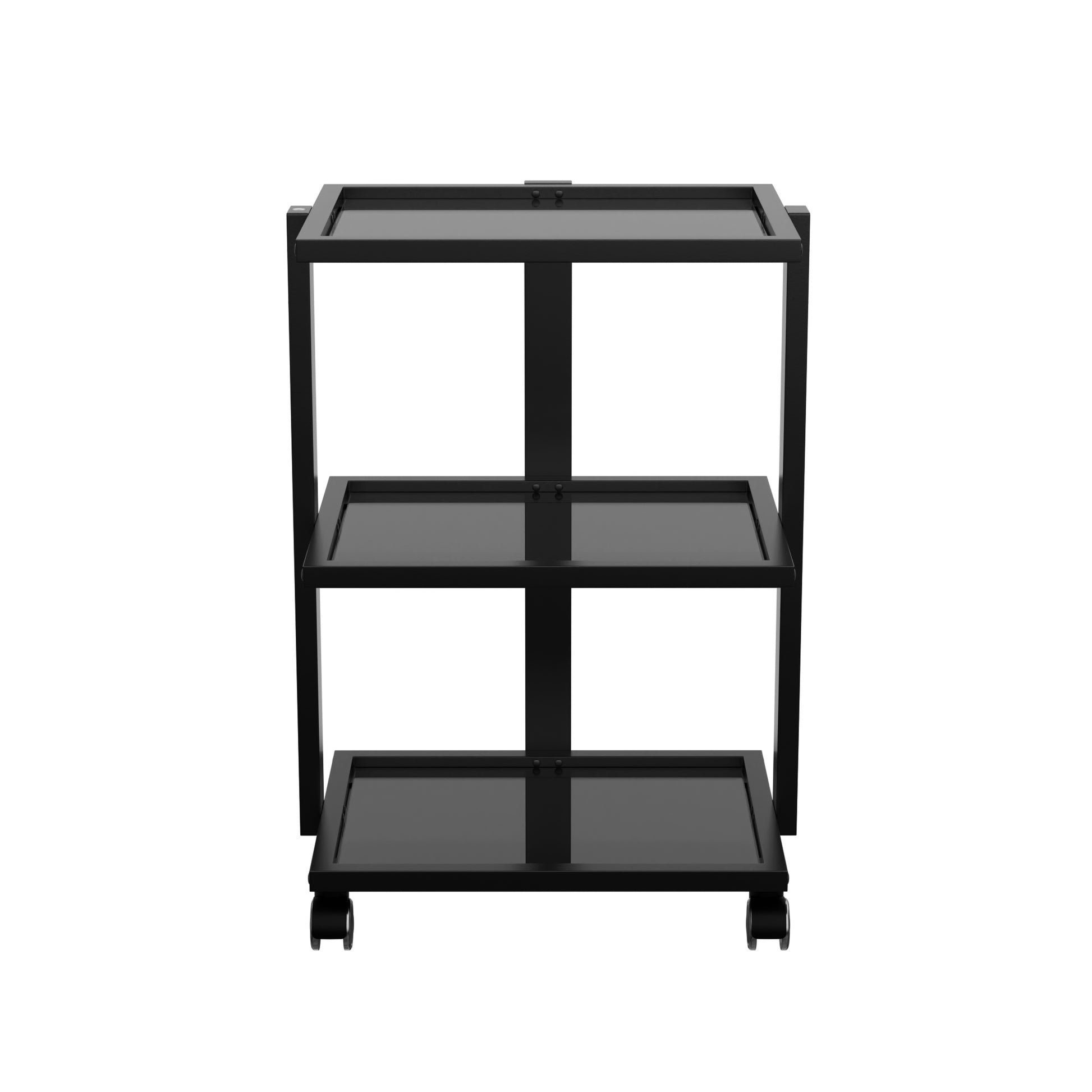 Spa Numa ABEL Black Beauty Trolley with 3 Tempered Glass Shelves – Salon and Spa Storage Cart with Magnifying Lamp Holder