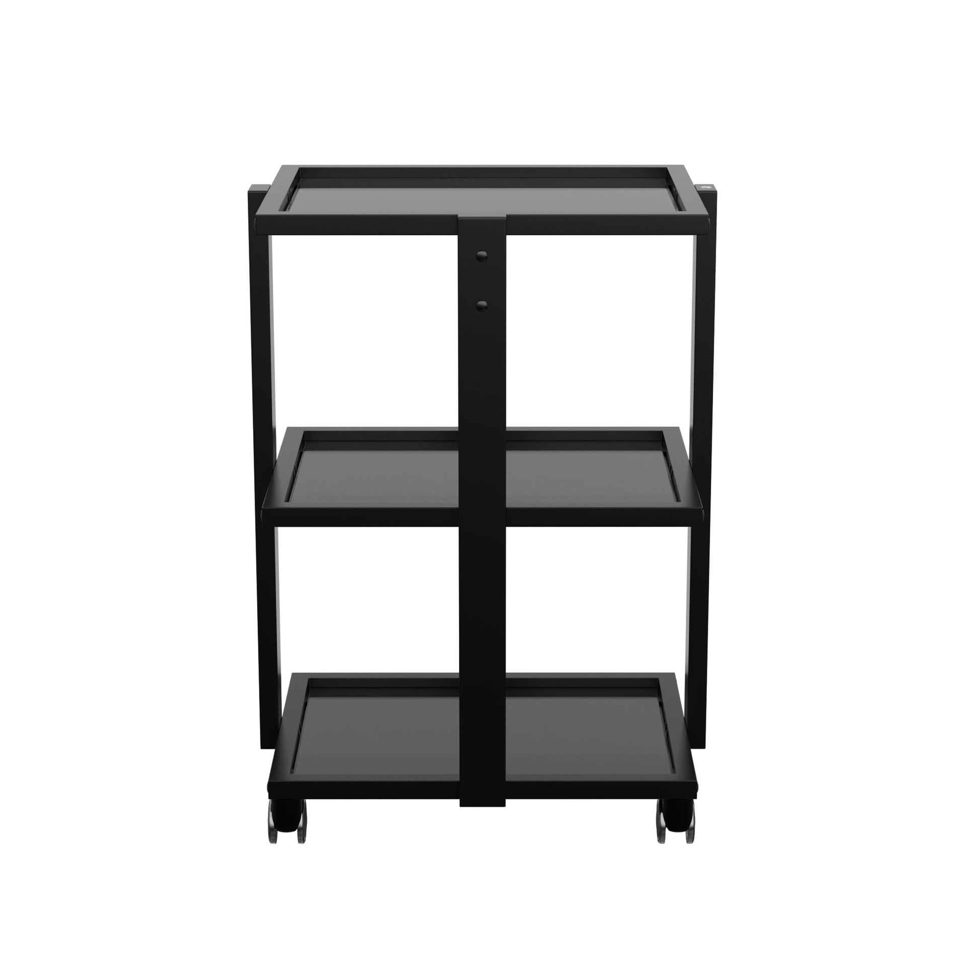 Spa Numa ABEL Black Beauty Trolley with 3 Tempered Glass Shelves – Salon and Spa Storage Cart with Magnifying Lamp Holder