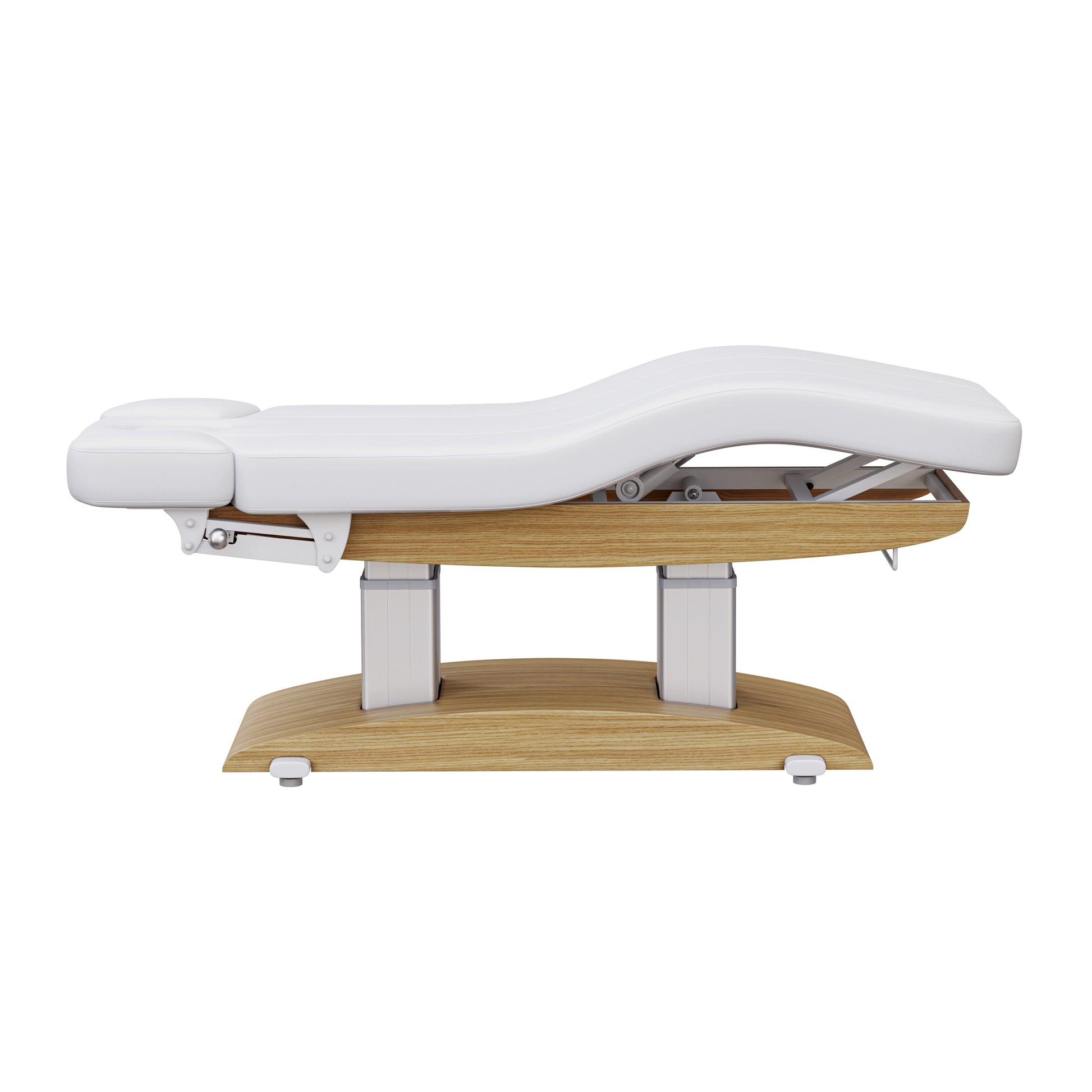 Spa Numa BLISS luxury 4 motor electric massage and treatment bed with wood base, adjustable headrest and armrests, breathing hole, and polyurethane upholstery—perfect for spa, wellness, and body therapy treatments.