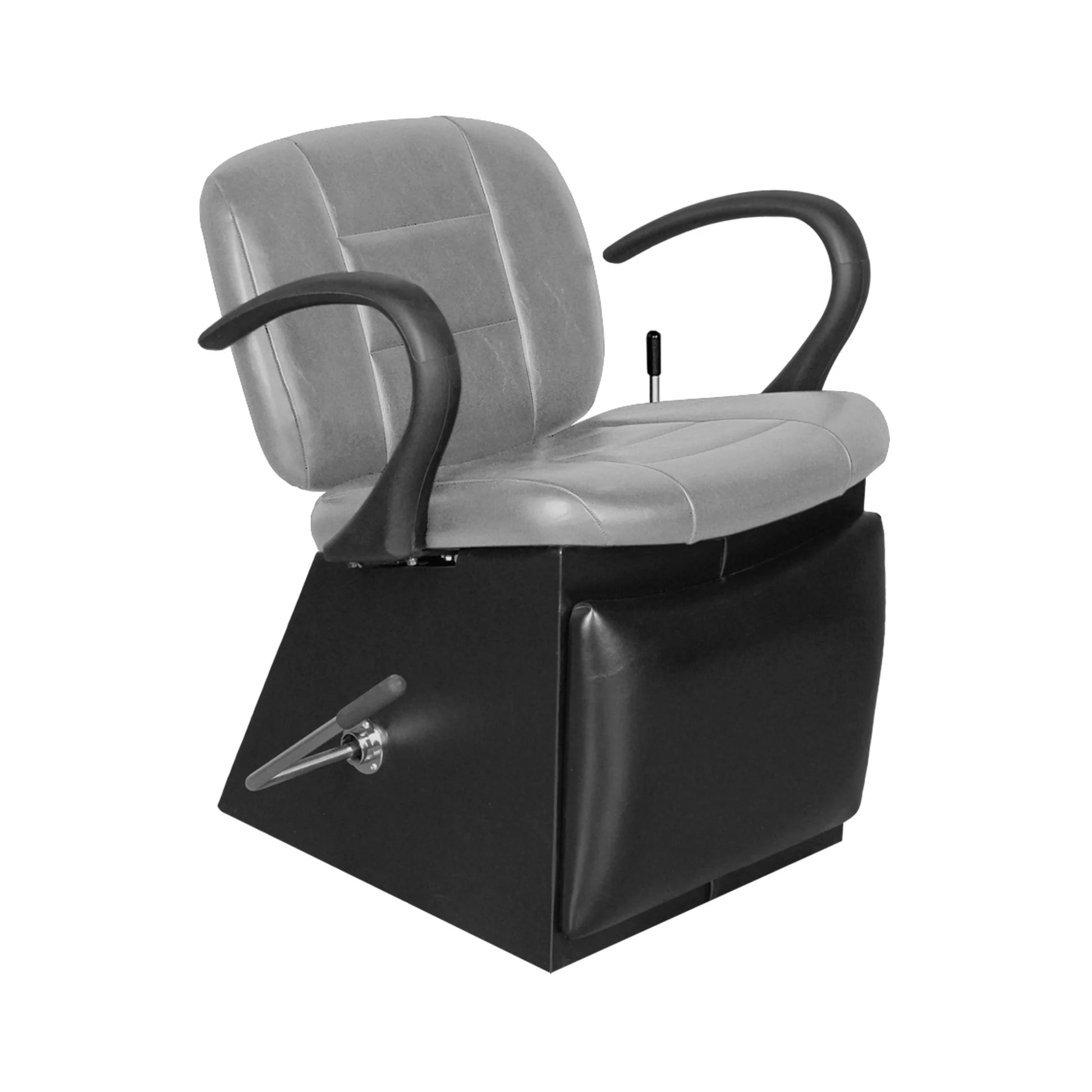 Front-facing Collins Kelsey Shampoo Chair with legrest extended, showcasing durable salon construction and supportive design.