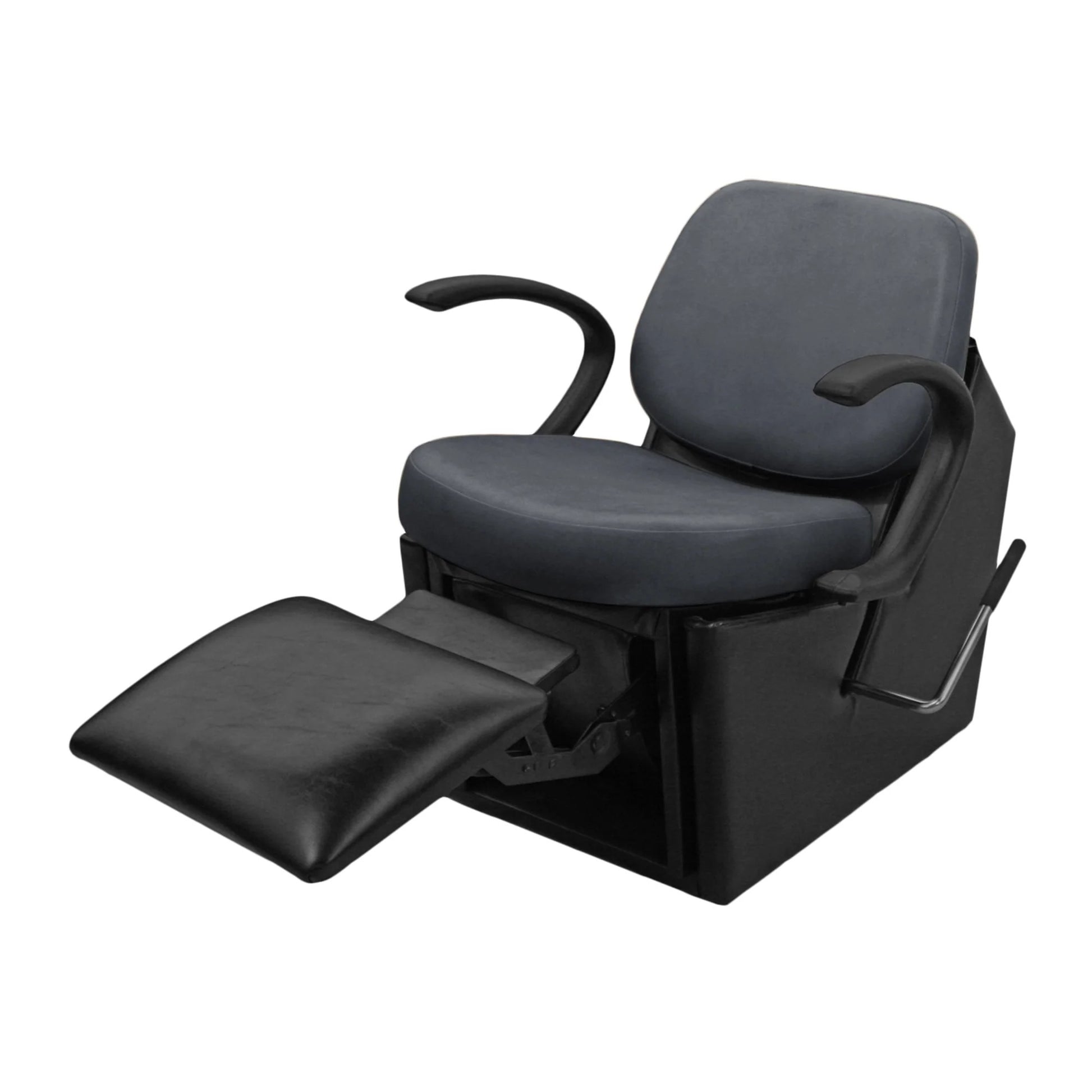 Collins Massey 59 Electric Shampoo Chair with black cushioned upholstery and powered reclining base for comfortable shampoo services.