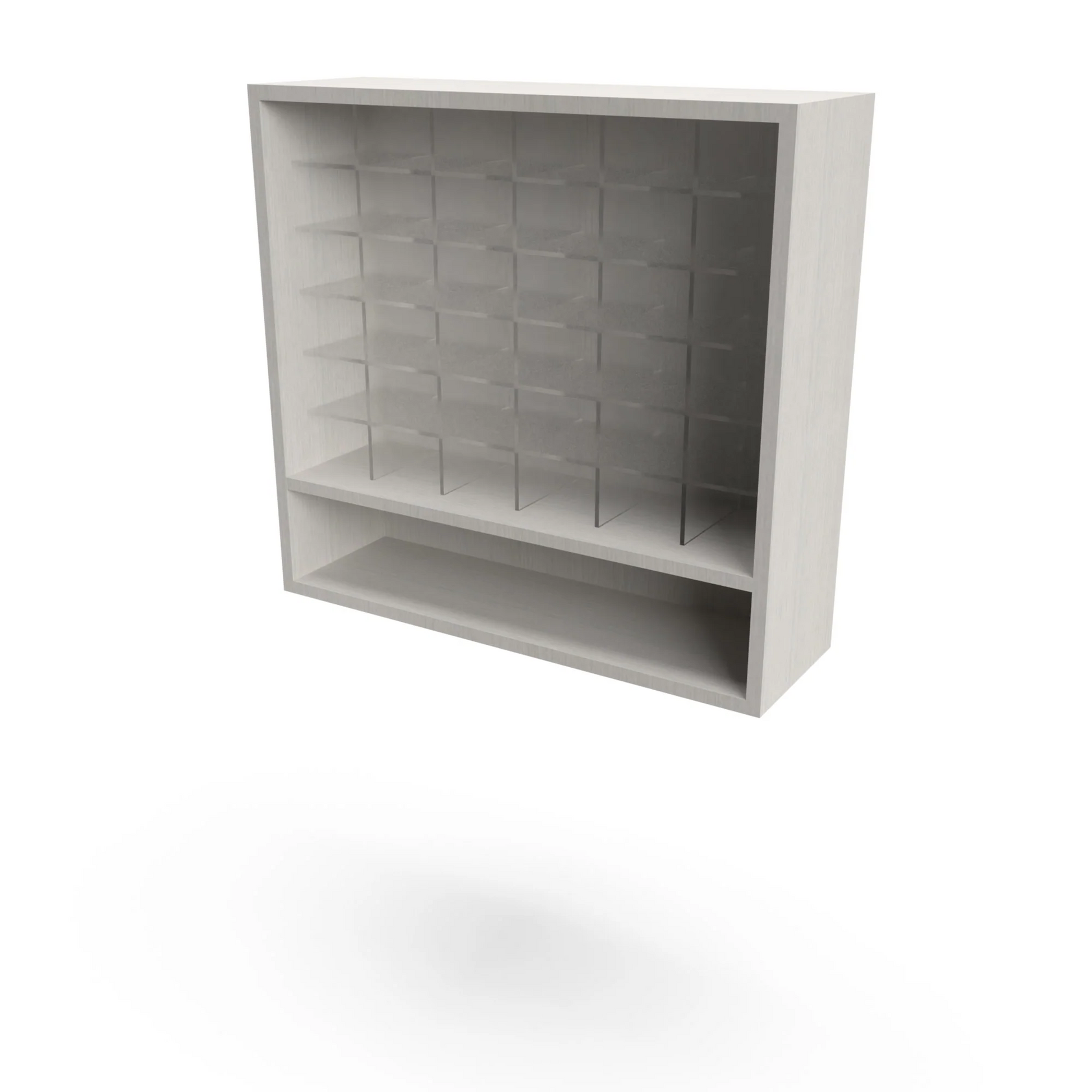 A white Collins Organizer 32" Color Cubbies with dividers for color organization, featuring a structure with multiple compartments.