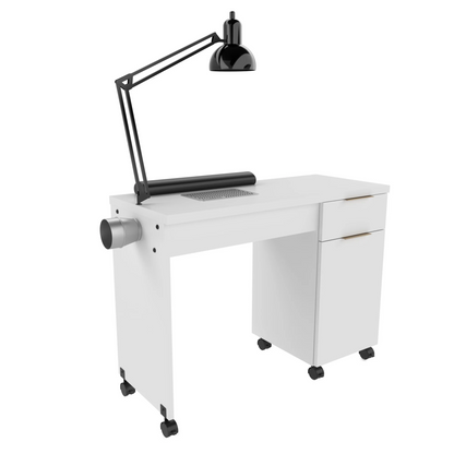 Collins Essential nail table with a simple, modern look designed for salon use.