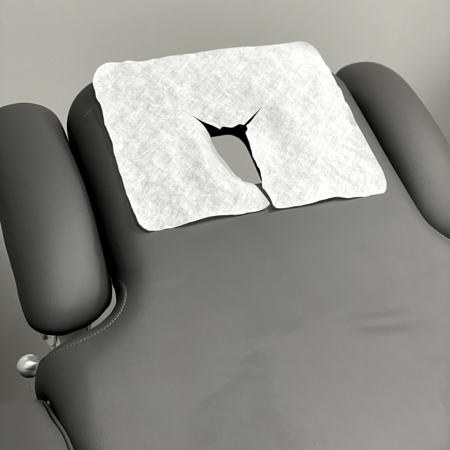 spa treatment chair with disposable face cradle cover clean professional look