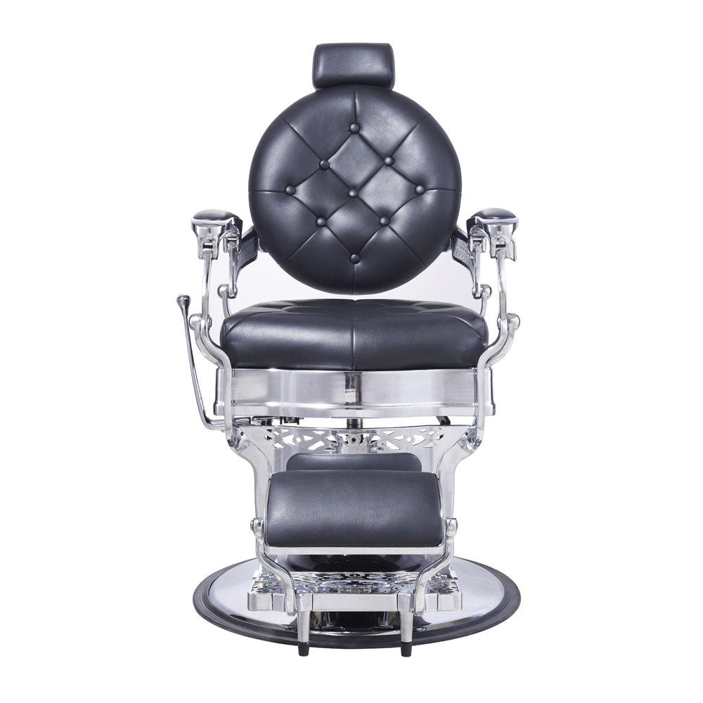 Modern Vanquish barber chair designed for professional barbershops, offering comfort and durability.